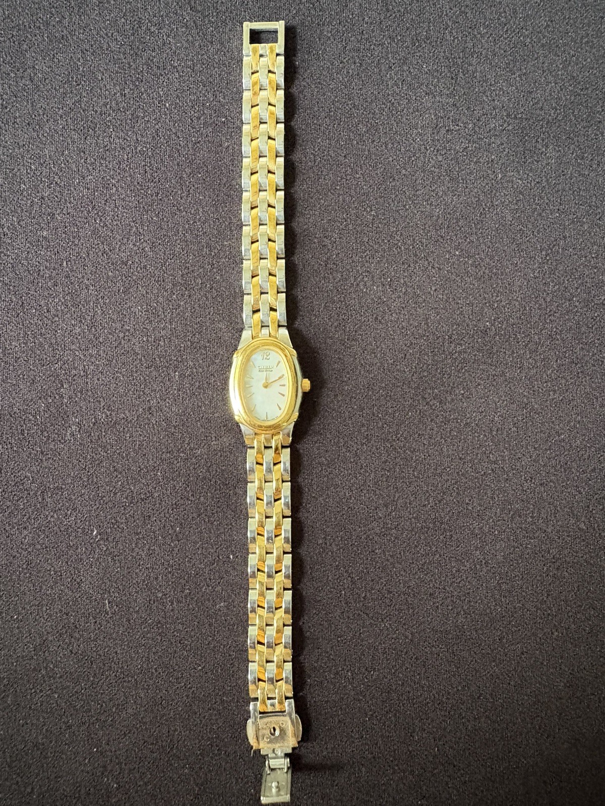 Citizen Eco-Drive Womens Watch 17mm Two Tone Bracelet MOP Dial Solar Stainless