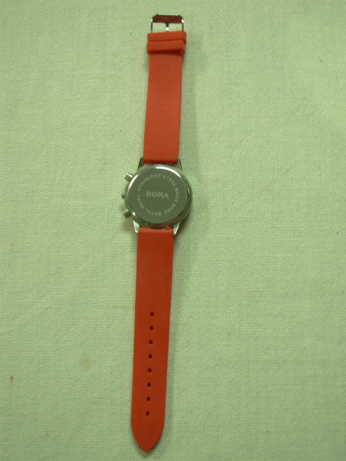 BORA RED WATCH with SILICONE RUBBER BAND ~ SPARKLY CRYSTAL