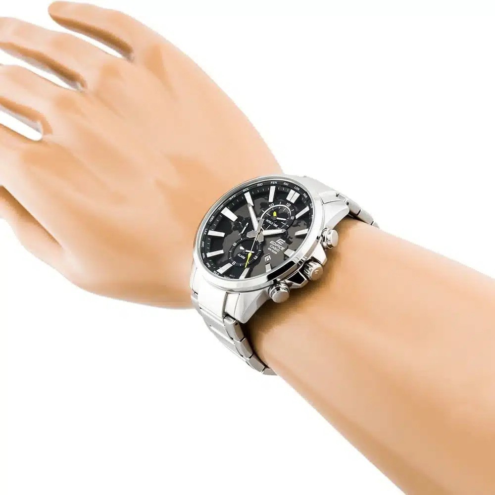 Casio Edifice EFR-303D-1AV World Time Alarm Stainless Steel Men’s Watch 100M
