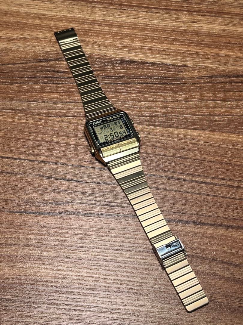 CASIO DATA BANK DB-500G Gold Digital Watch Working