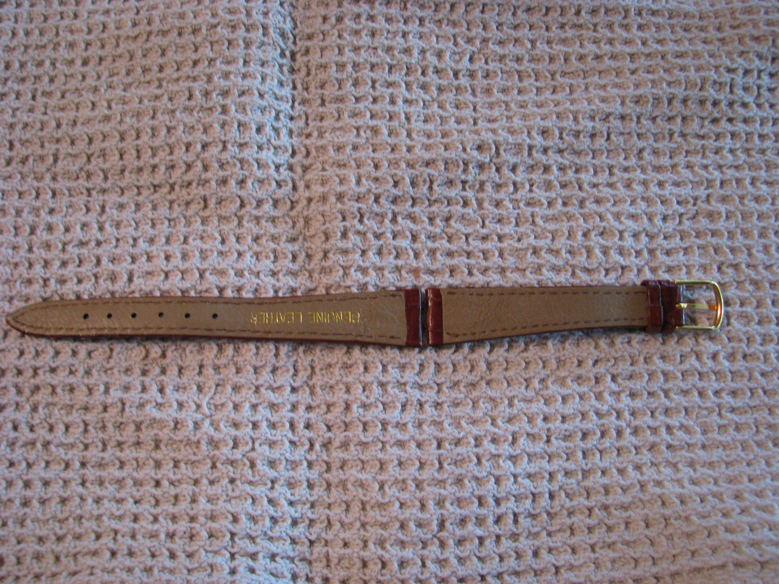 NEW Leather Burgundy Brown Lizard-Like Grain 14 mm Replacement Watch Band