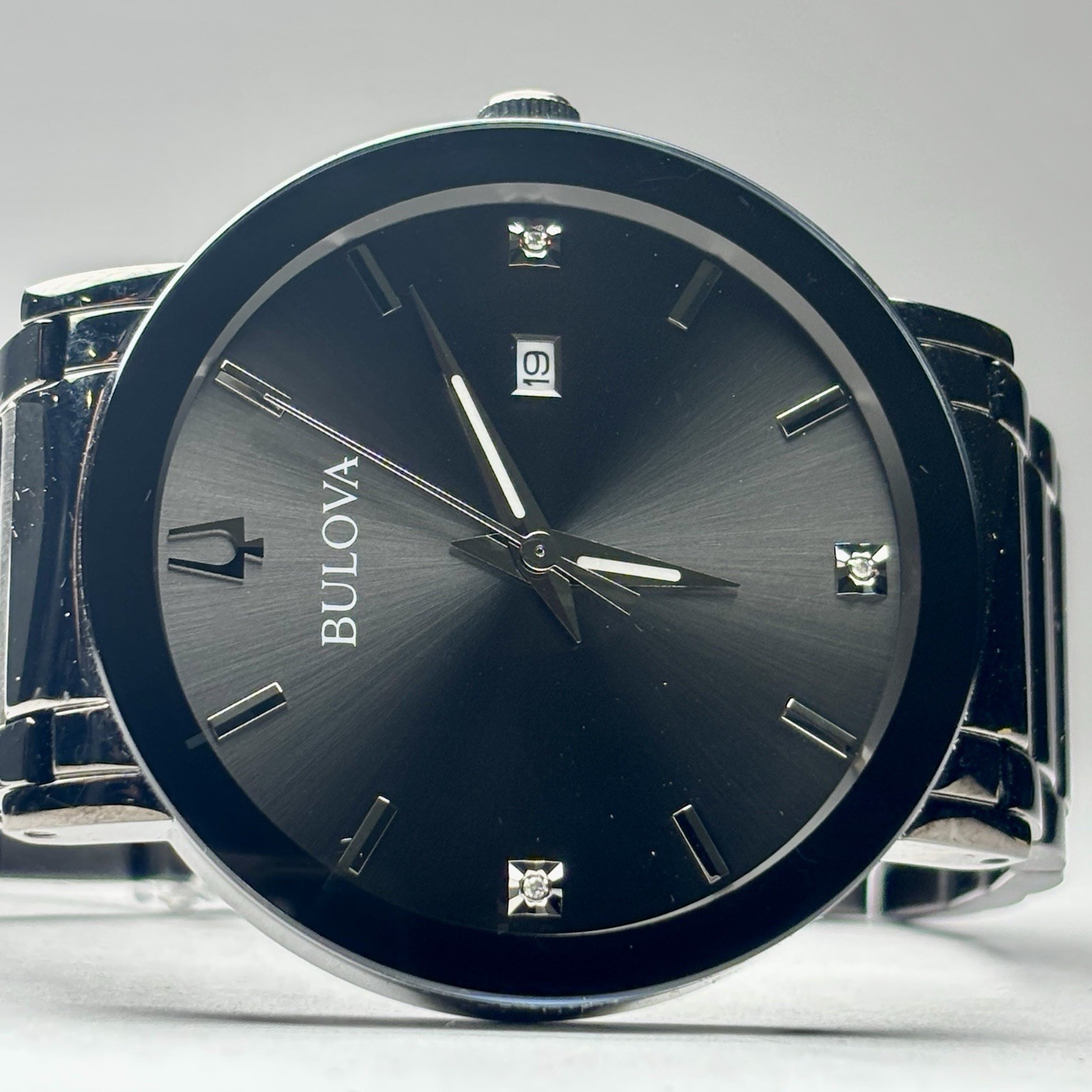 Bulova Millennia Gray Sunburst Diamond Dial Stainless Men’s 42mm Watch 98D158