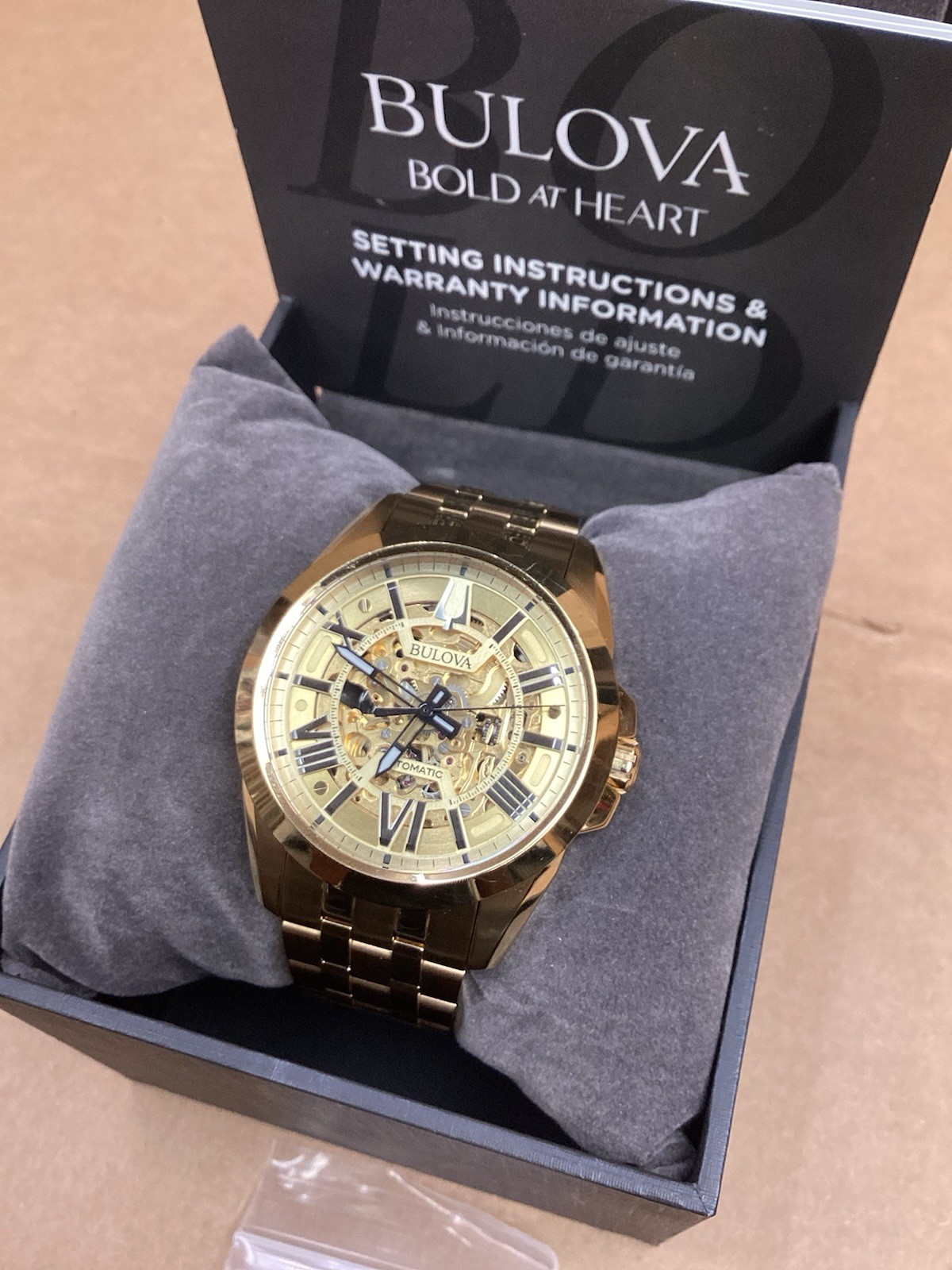 Bulova Men’s Sutton Chrono Automatic Gold-Tone Watch 43mm 97A162
