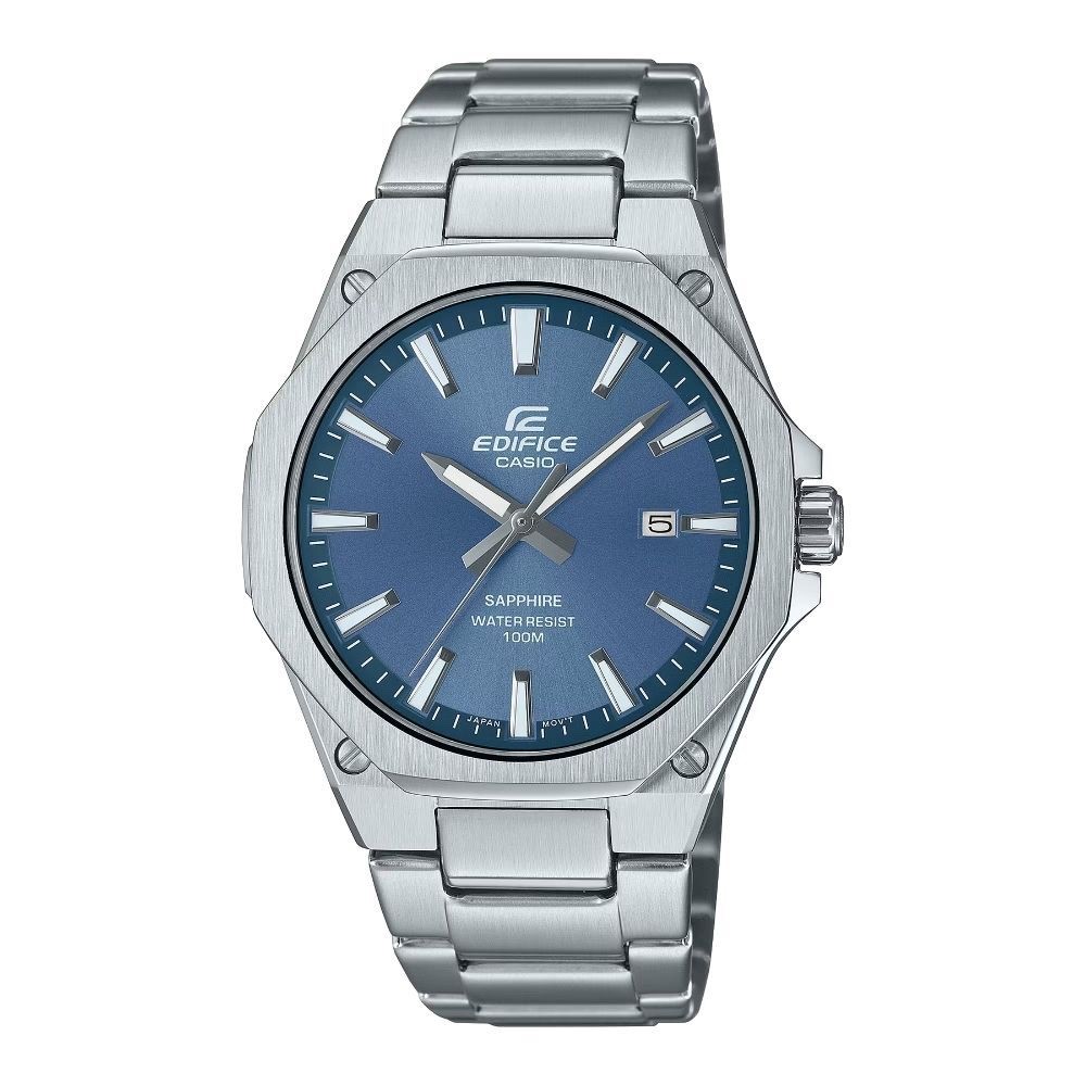 Casio Edifice EFV-150D-2AV Men’s Slim Watch Quartz Blue Dial 100m SS Band New