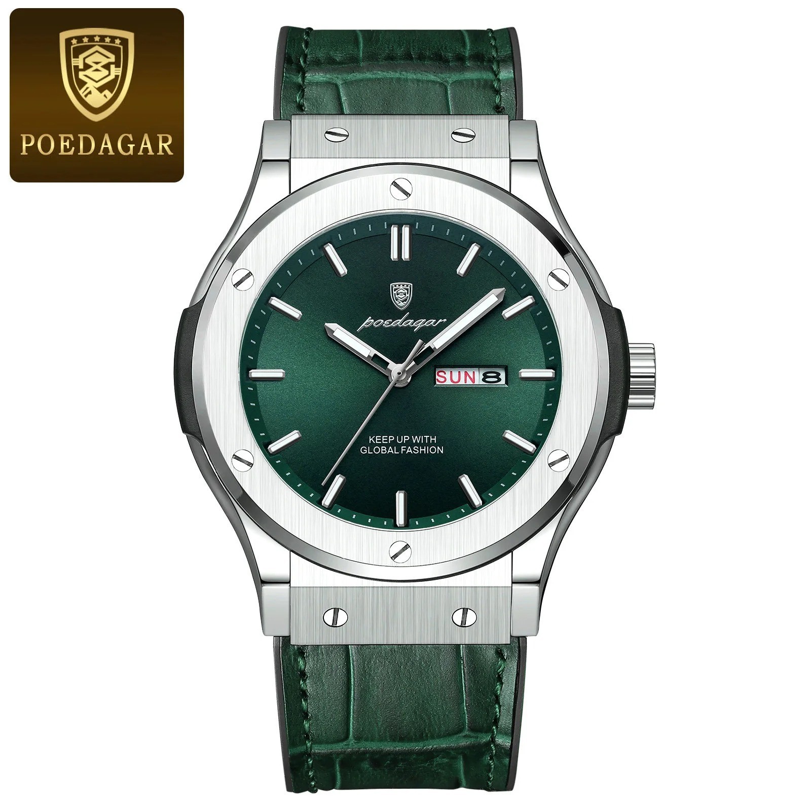 POEDAGAR Luxury Business Watch For Men Waterproof Luminous Date Week Man Wristwa