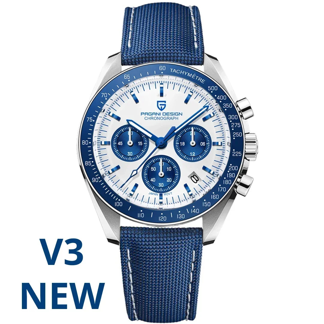 Men’s Chronograph Watch Quartz Auto Date Sapphire Crystal Luxury Sport