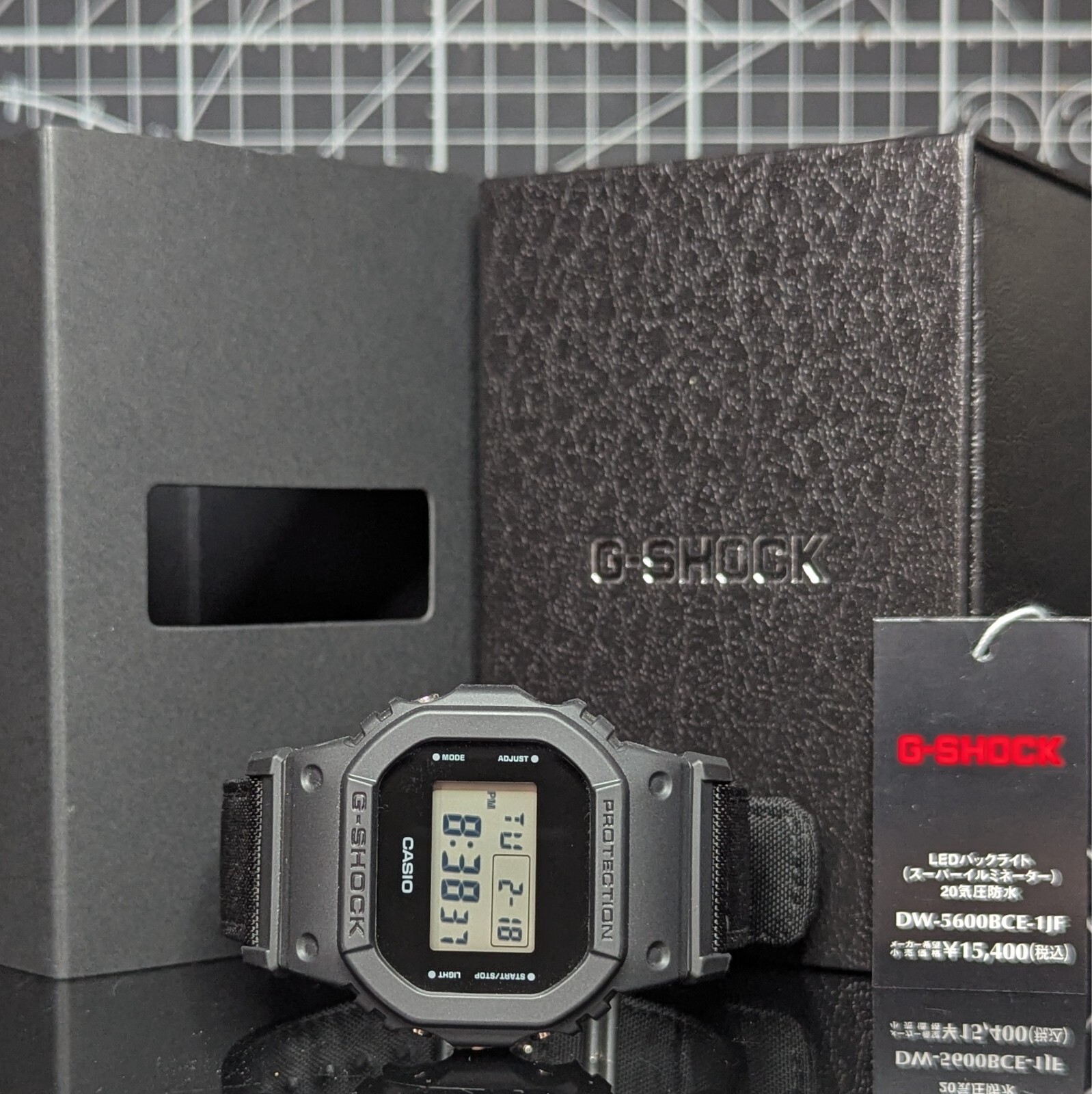 Casio G-Shock UTILITY BLACK DW-5600 BlackOut Cordura Band Square DW-5600BCE-1