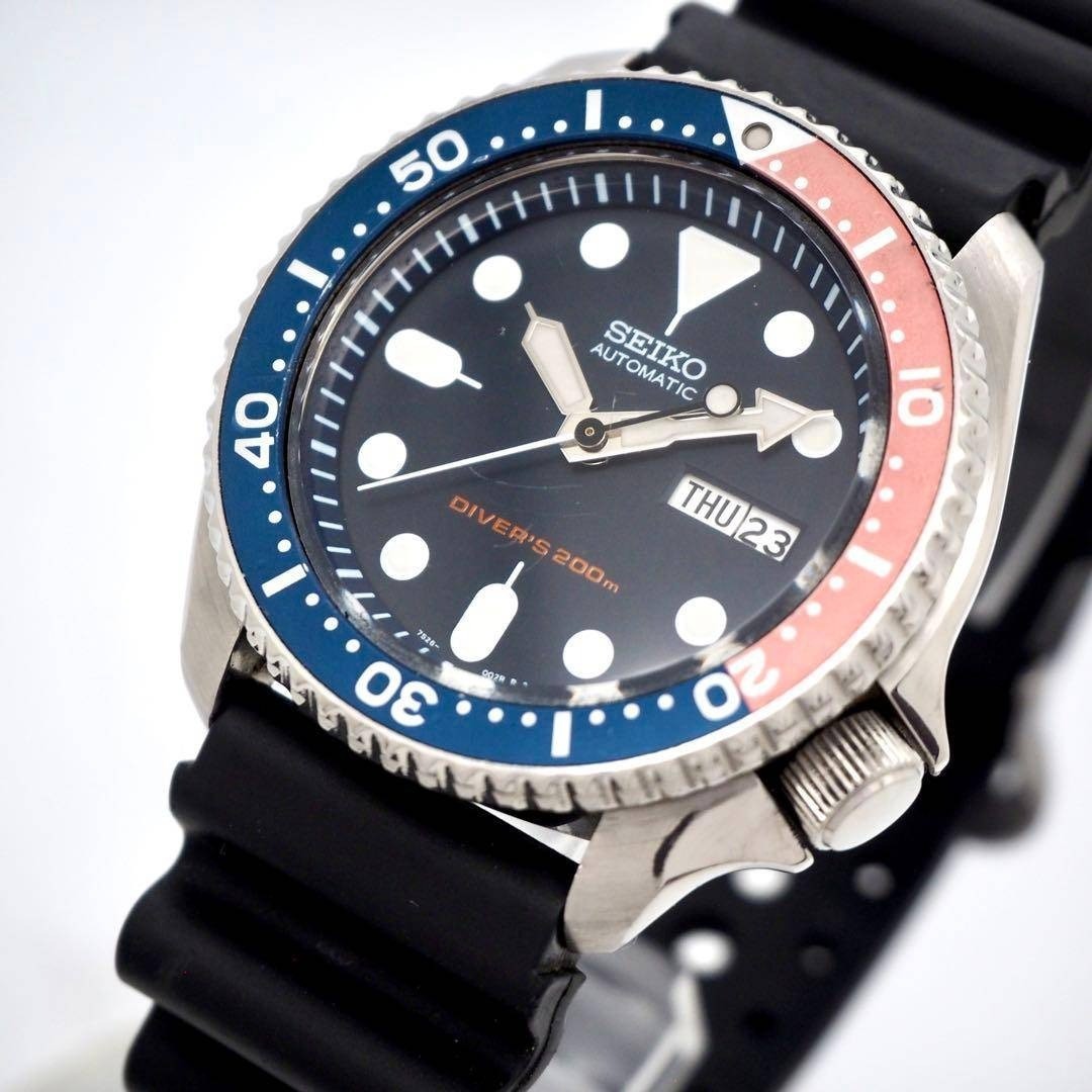 Seiko SKX009 7S26-0020 Automatic Diver 200m Pepsi Navy Dial Mens Watch Japan
