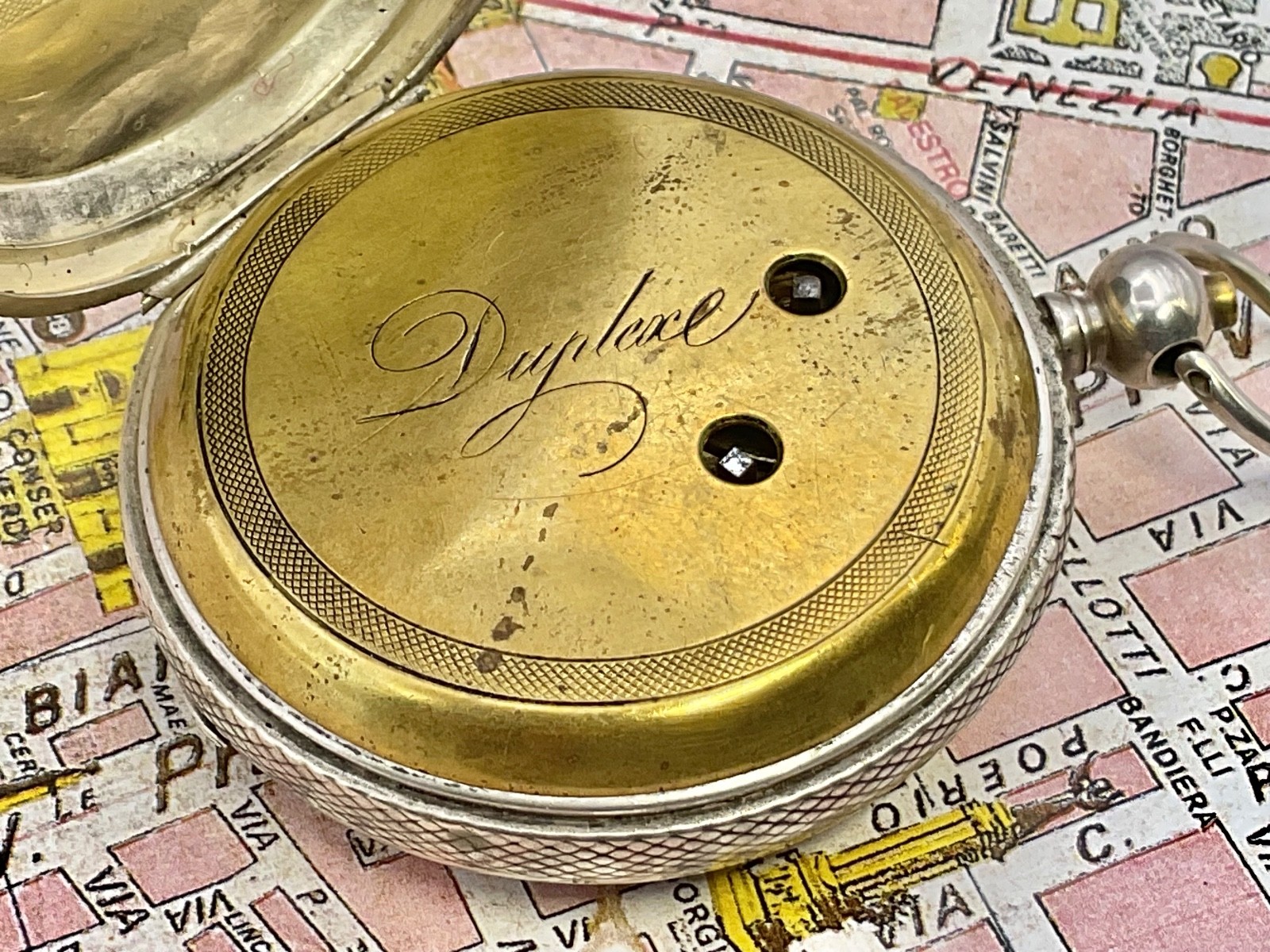 Duplex . Silver Metal Soaps. 1870 . POCKET WATCH