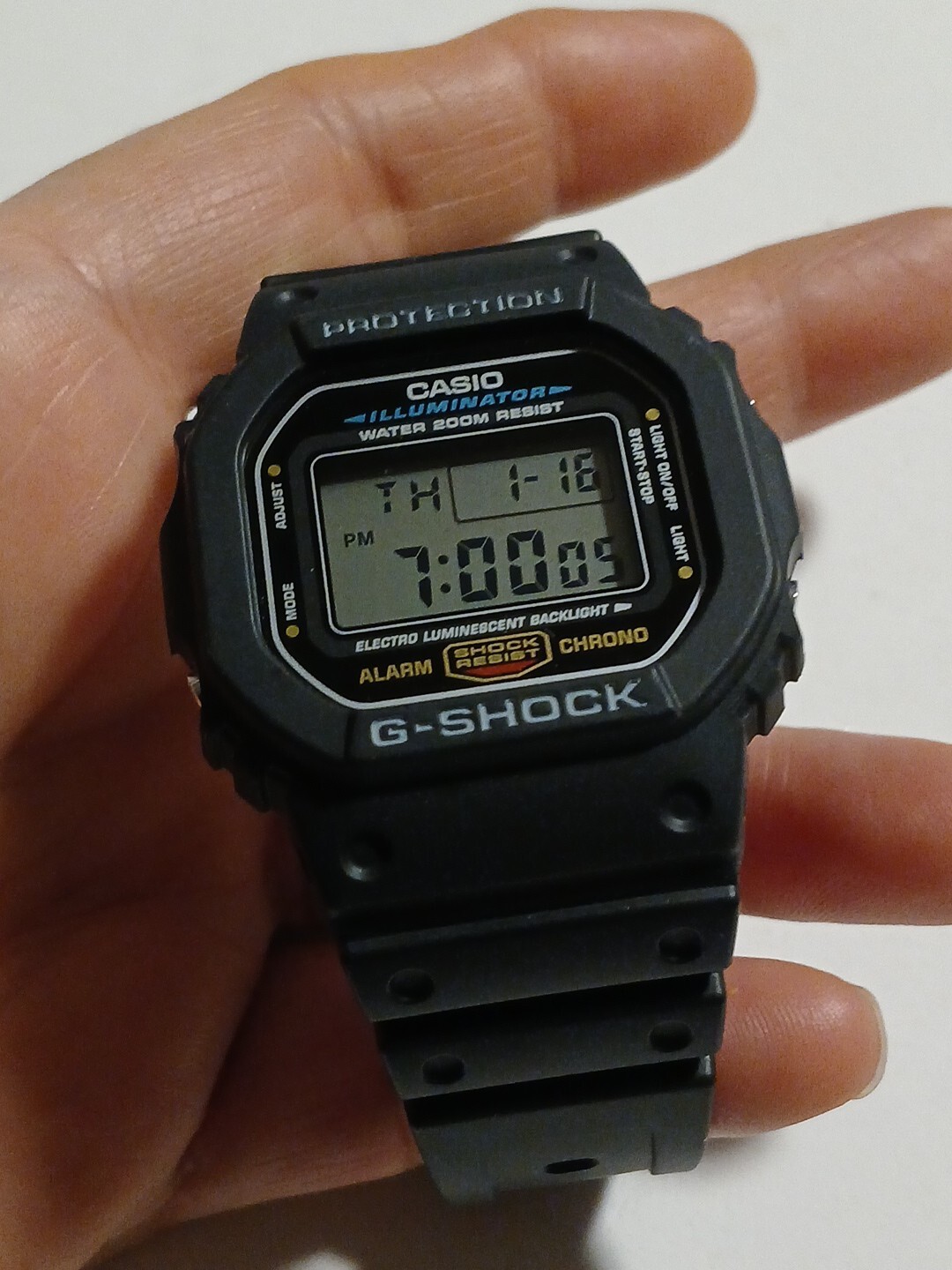 Black Casio G-Shock Watch Digita Resin Band( 5291) DW-5600E-1V