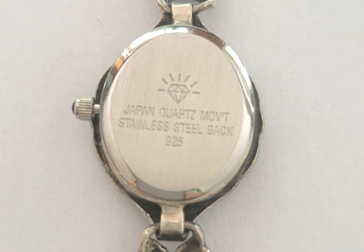 Sterling Silver Watch with Marcasites Japan Quartz Movement