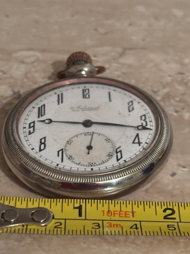 Admiral Non Magnetic Stainless Steel Color Pocketwatch RUNS & KEEPS TIME NICELY