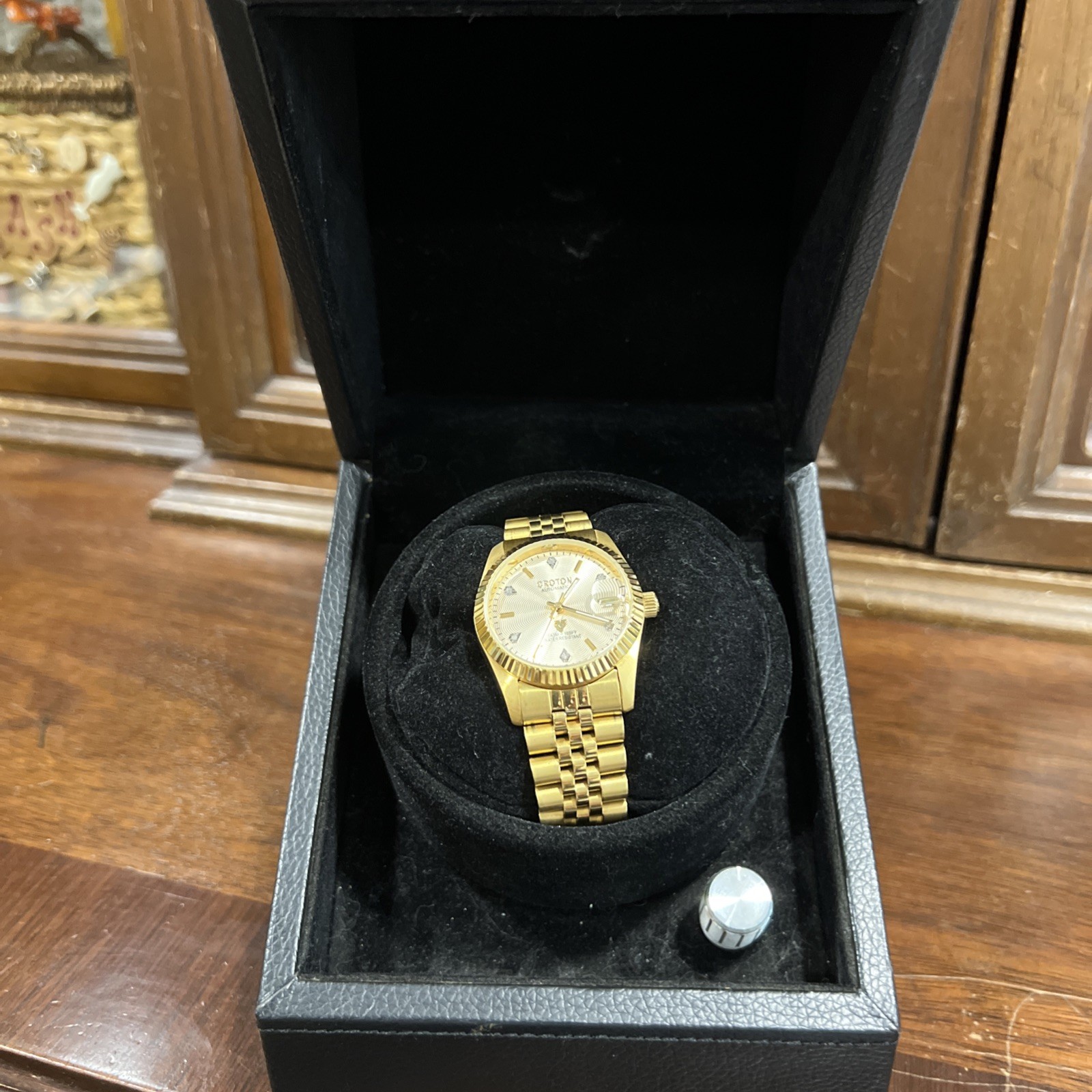 Croton Men’s Automatic Watch Presidential Markings, 6 Diamond Dial 5ATM To 165’