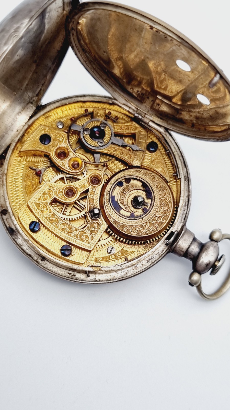 silver duplex chinese market pocket watch