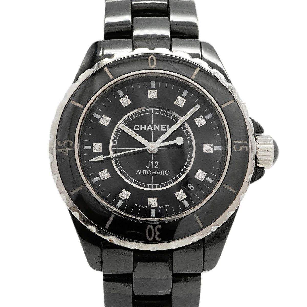 Chanel J12 Diamond H1626 38.9mm Black Dial Automatic Men’s Wristwatch #OTW168