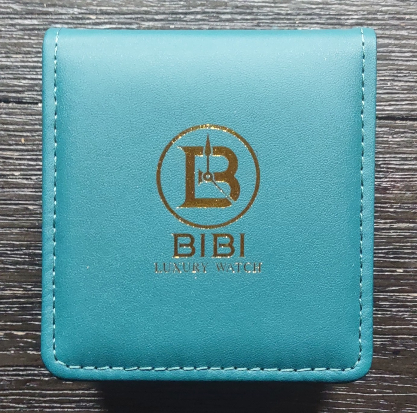 BIBI Luxury Watch Gold Tone Quartz Analog Rainbow Bezel Bracelet w/ Box