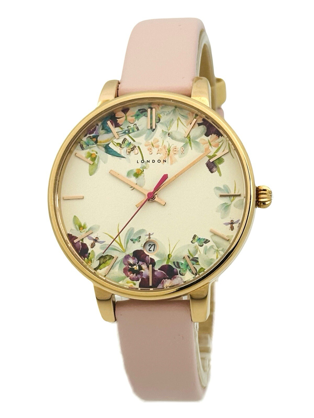 Ted Baker Kate 10031550 Ladies Classic Multicolour Dial Pink Leather Strap Watch