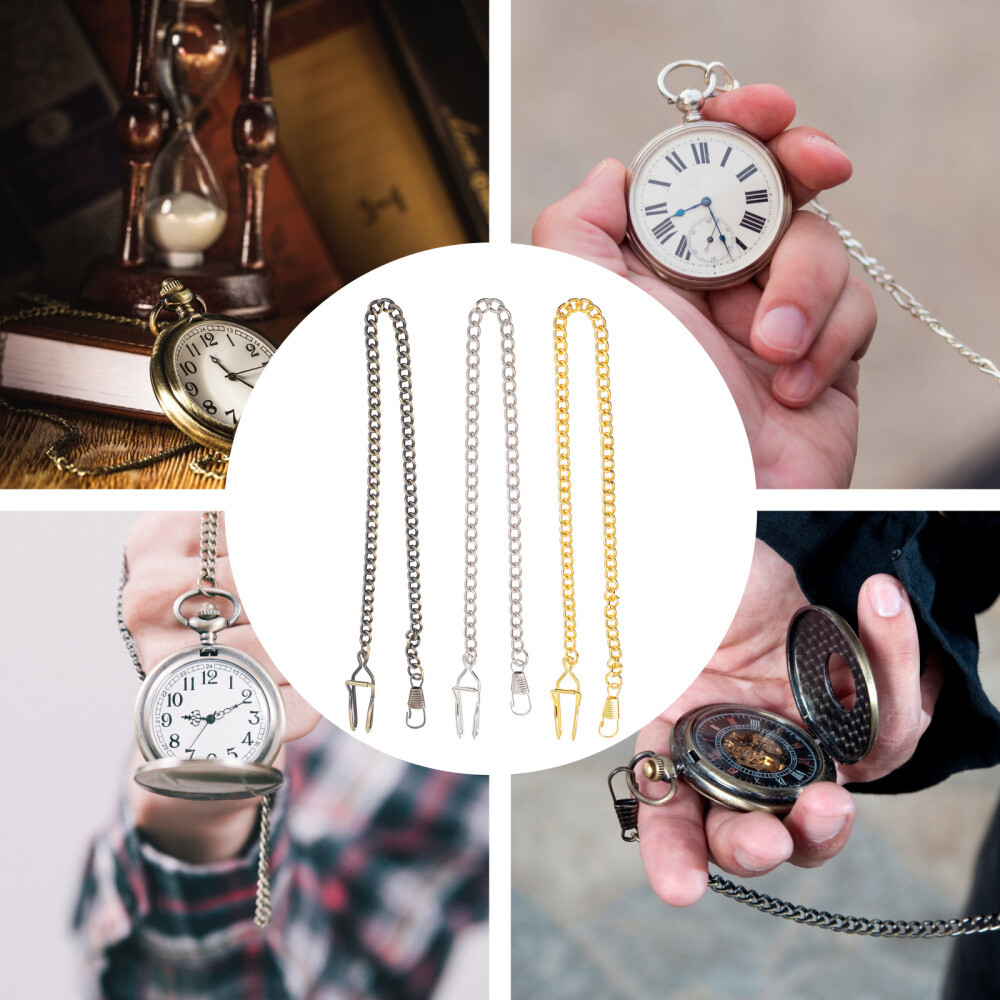 3Pcs Pocket Watch Hanging Chains Pocket Watch Chains Retro Watch Chain Pendant
