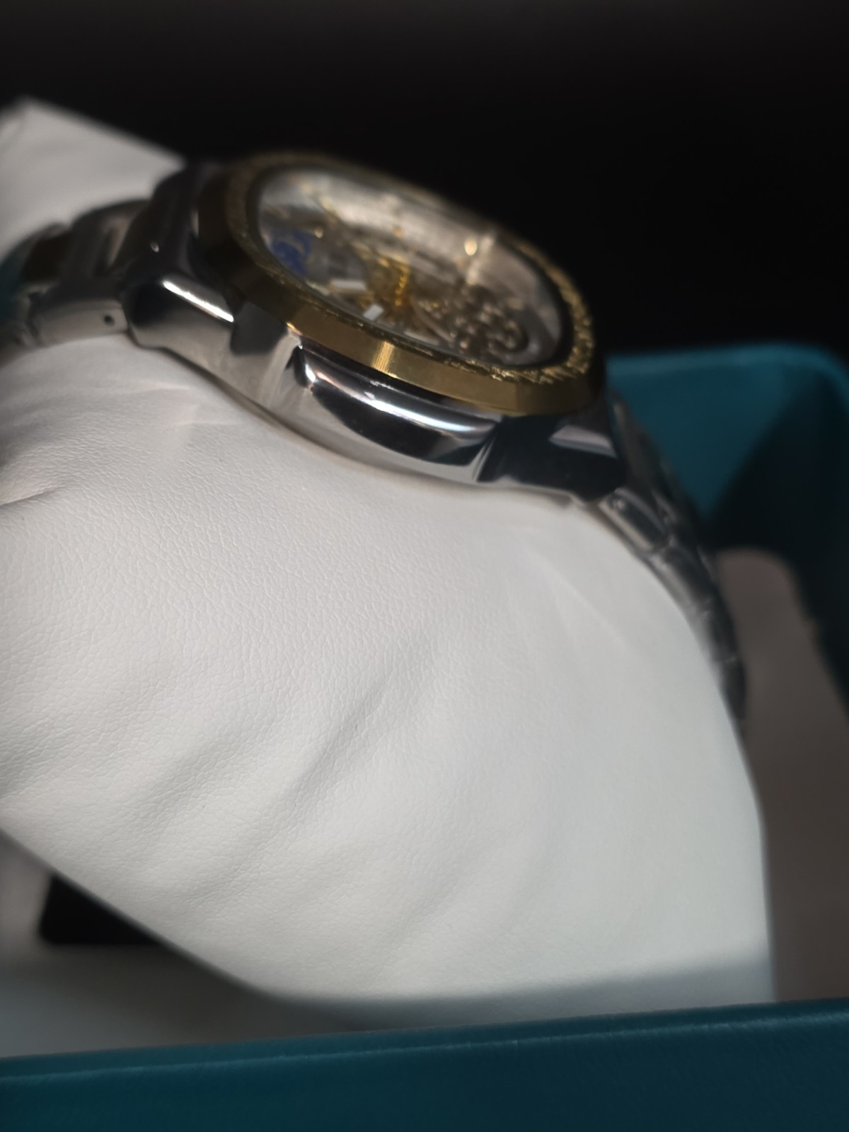 BIBI Luxury Watch Automatic Skeleton Gold And Silver Tone 9010