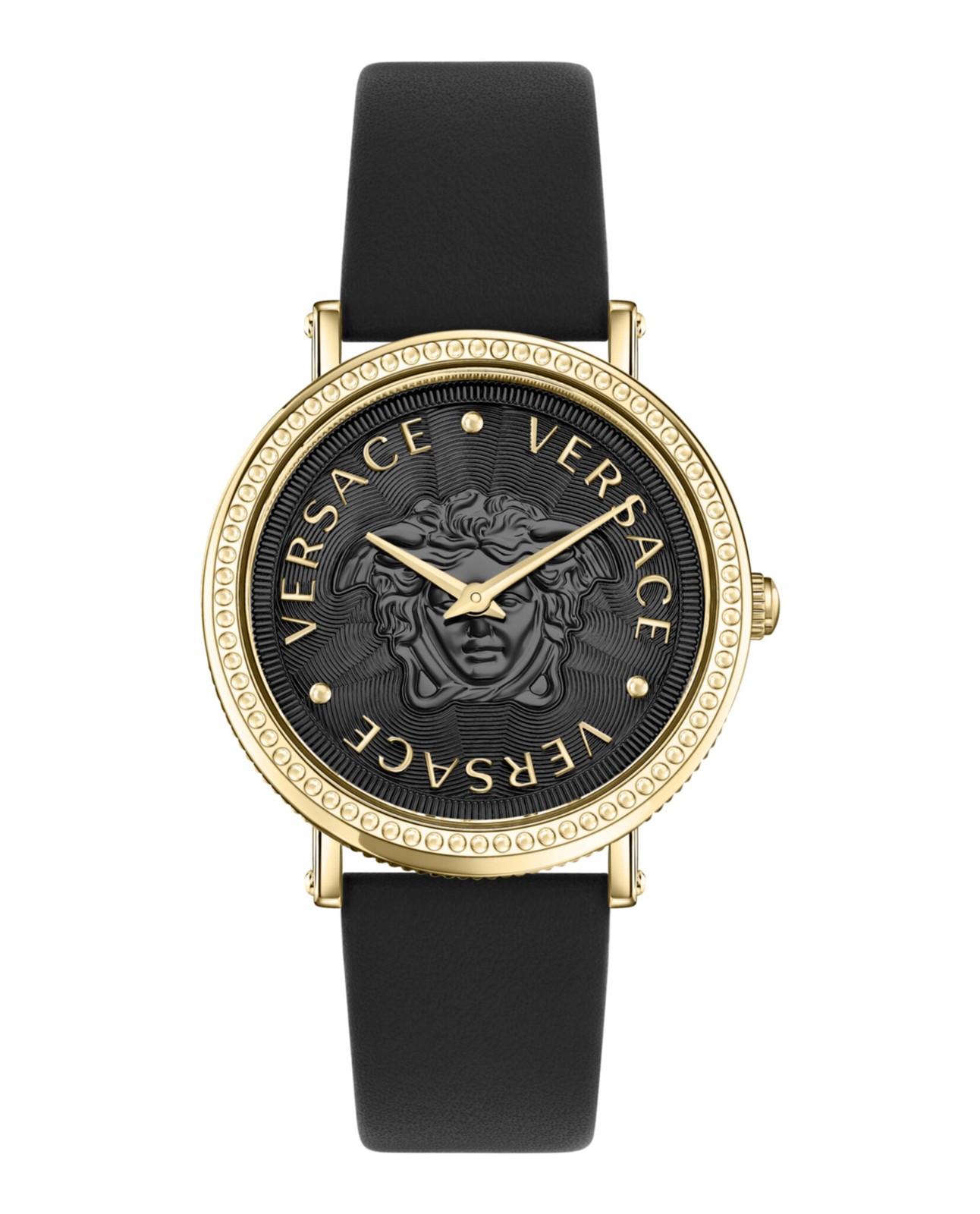 Versace Womens V-Dollar IP Yellow Gold 37mm Strap Fashion Watch