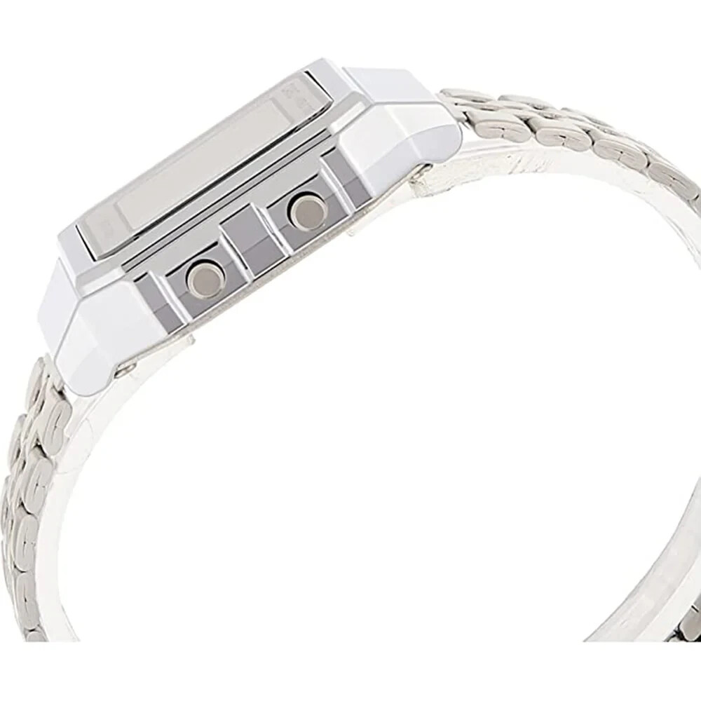 Casio Men’s LCD Dial Gray Stainless Steel Band Digital Quartz Watch – A500WA-7DF