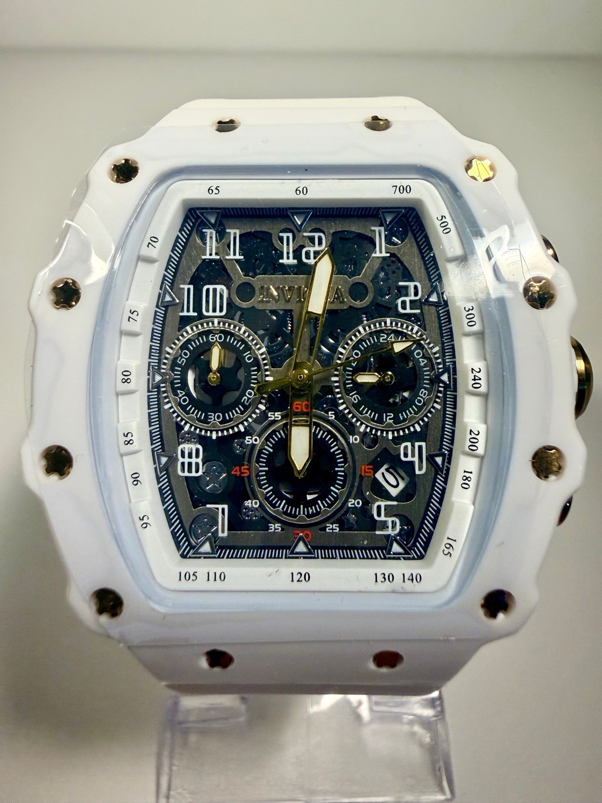 69700 Invicta Racing White Hot Nitro Gen 43mm Silver Dial Silicon Strap Watch