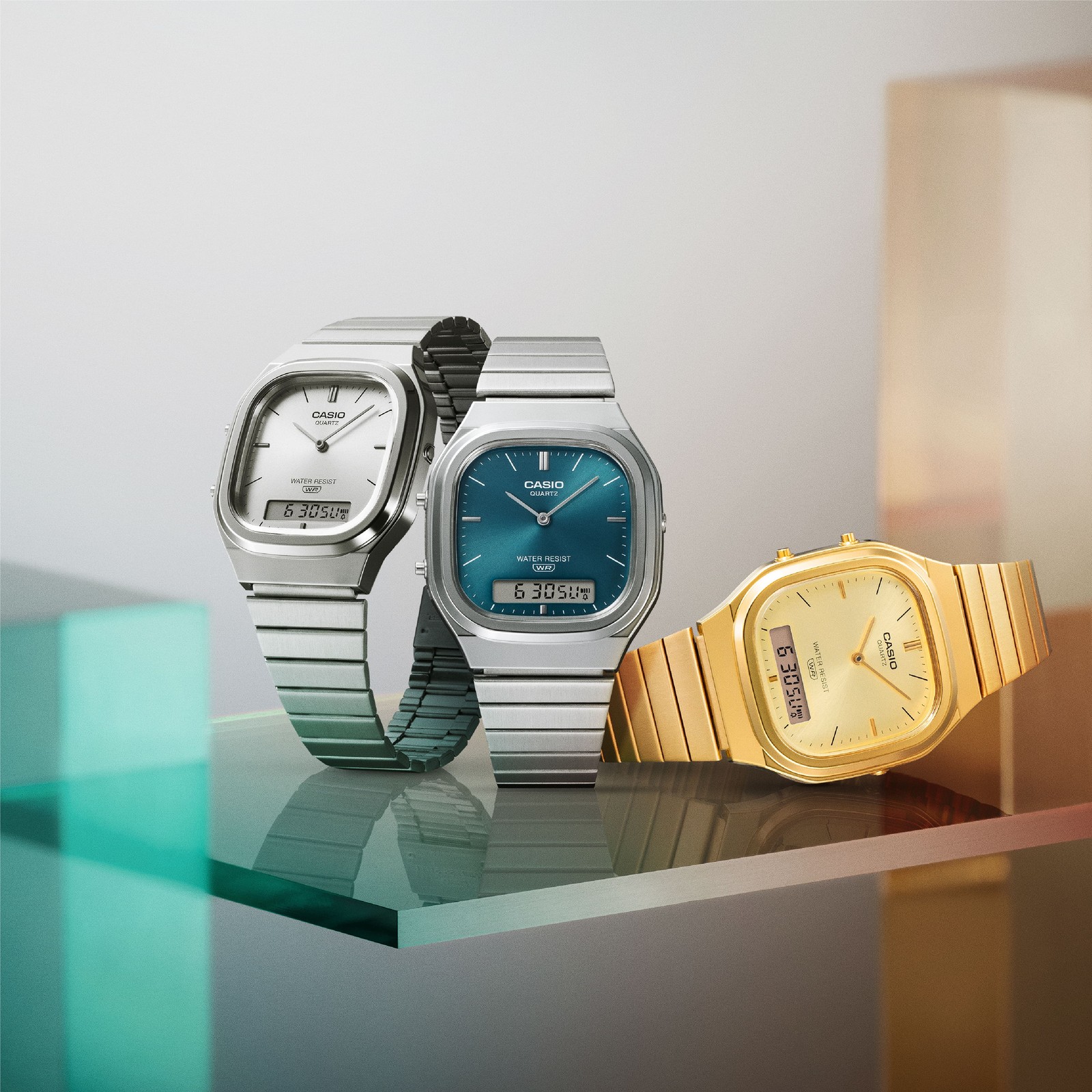 Casio Classic AQ-240EG-9AJF Quartz Gold Dial 35.8mm Watch