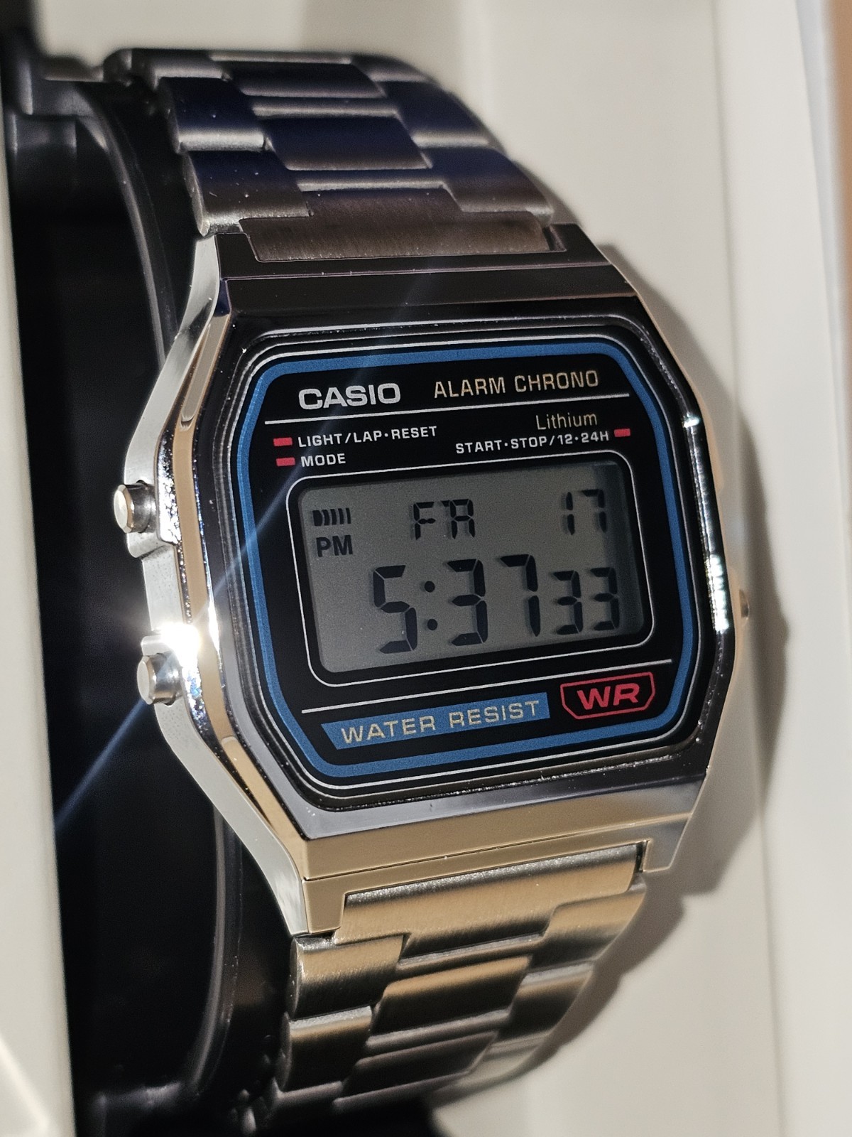 Casio Alarm Chrono Digital Quartz WR Alarm Chrono Day/Date Black Dial Bracelet