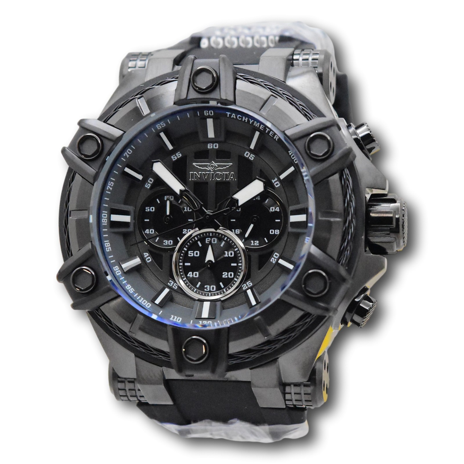 Invicta Bolt Cable Surge Men’s 52mm Triple Black Stealth Chronograph Watch 35550
