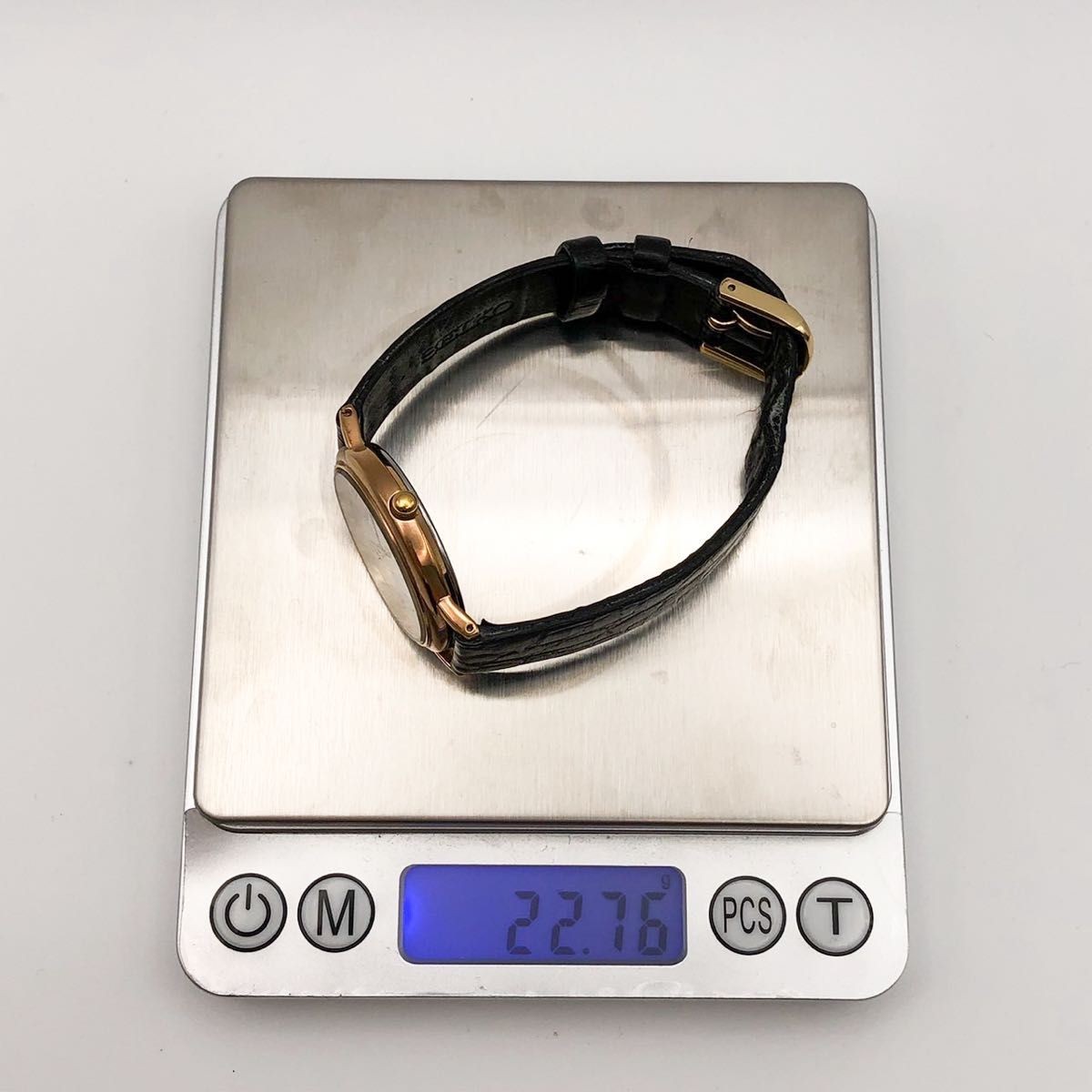 Battery replaced SEIKO 7N01 HZA0 Quartz Crystal Glass Seiko White Gold