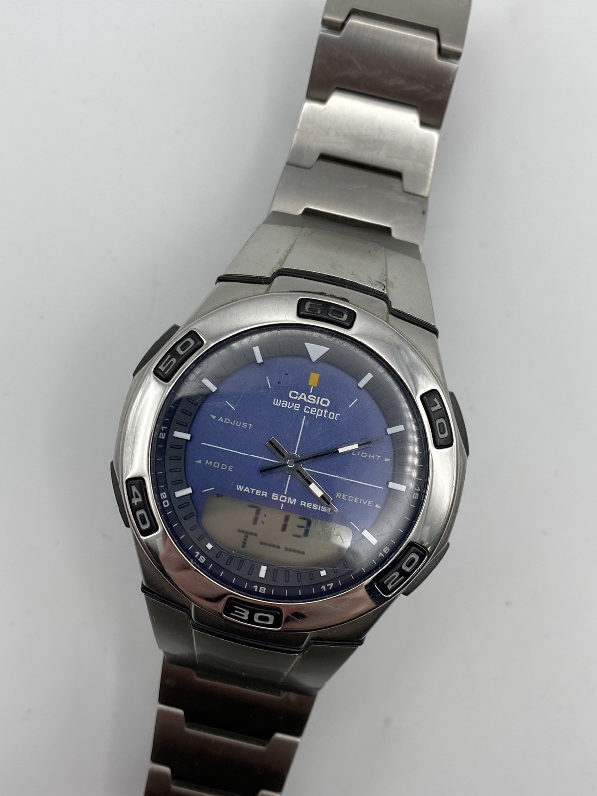 Casio Wave Ceptor Atomic time WVA-105H Mens Watch New Battery 7.5”