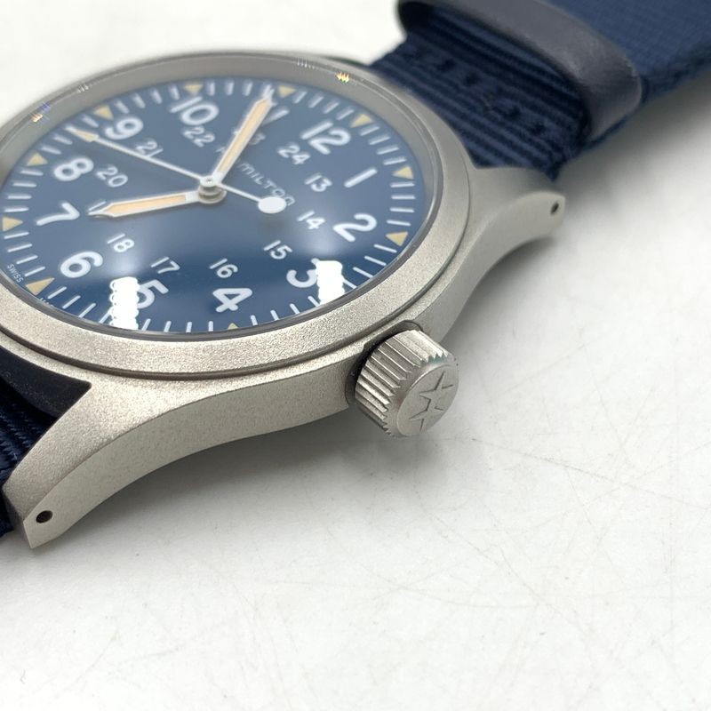 Hamilton Khaki Field Mechanical Navy H694390 42mm Manual Wind Mens Watch