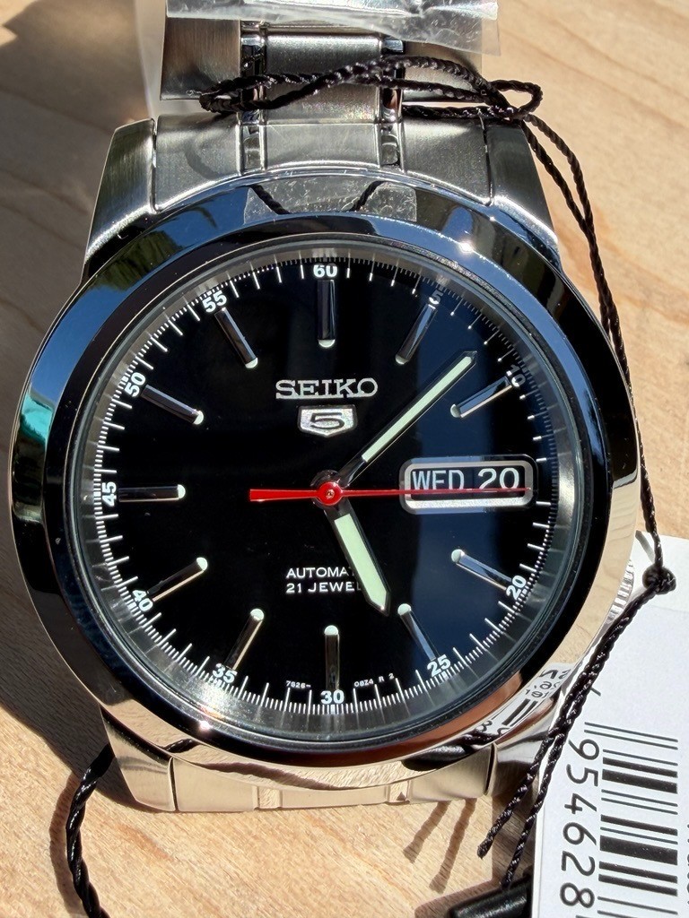 Seiko 5 SNKE53 Men’s Stainless Steel Black Dial Day Date Automatic Watch