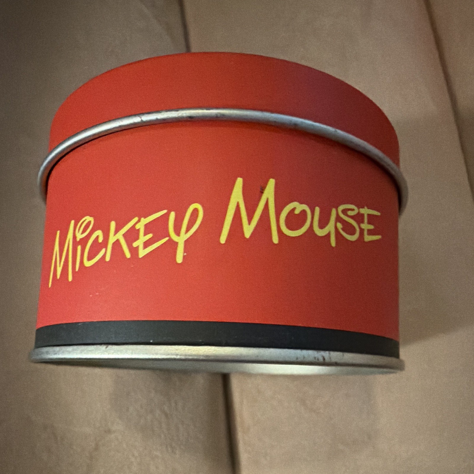 Vintage Disney Mickey Mouse Silver Pocket Watch w/ Chain & Original Tin