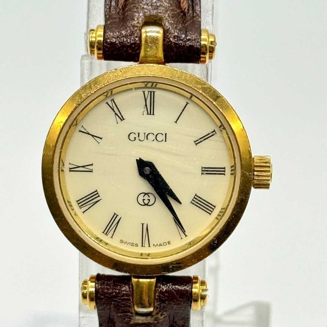 GUCCI Watch Sherry Line Ivory Dial Quartz 2 Hands with Box Working