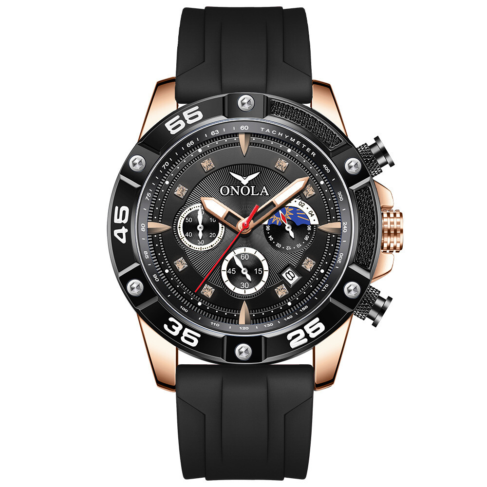 ONOLA Men’s Calendar Multifunction Chronograph Waterproof Luminous Quartz Watch