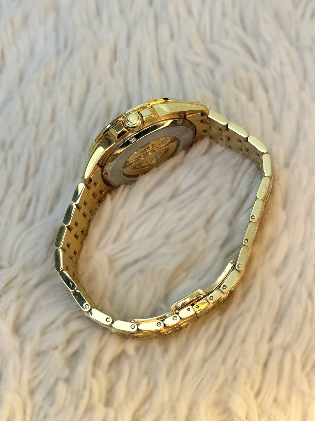 Bulova Sutton Classic Automatic Men’s Gold Stainless Steel Watch 43 MM 97A162
