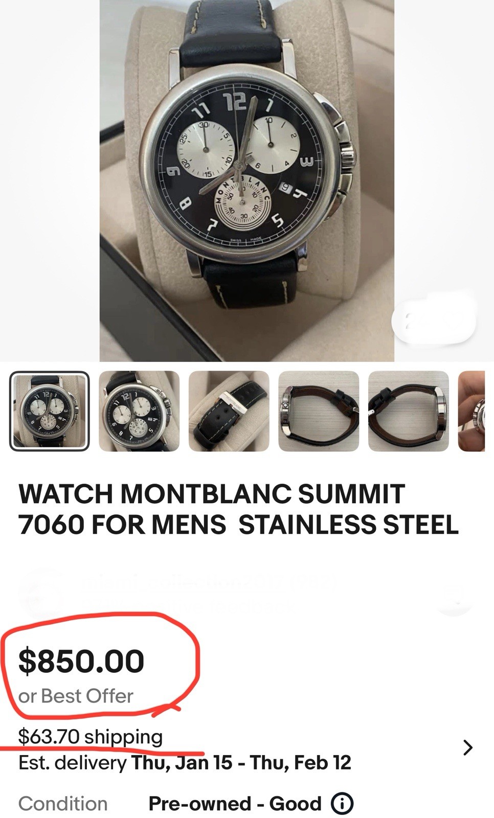 ✅ Montblanc Summit 7060 • Black & White/Grey Tri-Compax • Quartz Chronograph ✅