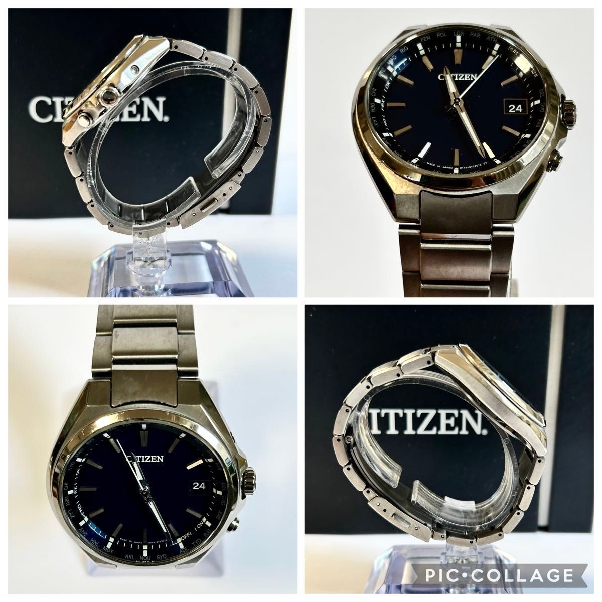Citizen Attesa CB1120-50L Eco-Drive Radio Blue Dial Titanium Watch Japan