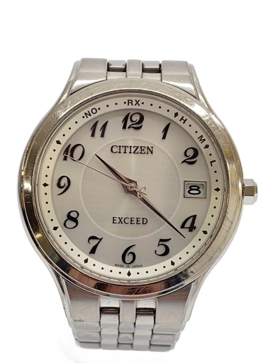 CITIZEN Solar Watch Analog Stainless WHT SLV SS H111 T013627 Scratches present