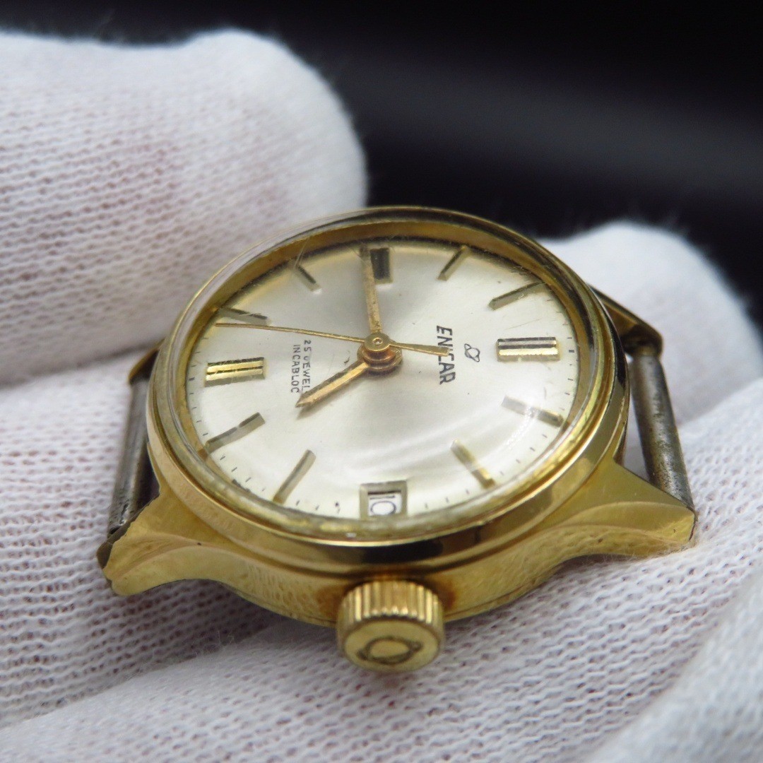 ENICAR ULTRASONIC Hand Wound Watch Date 25JEWELS