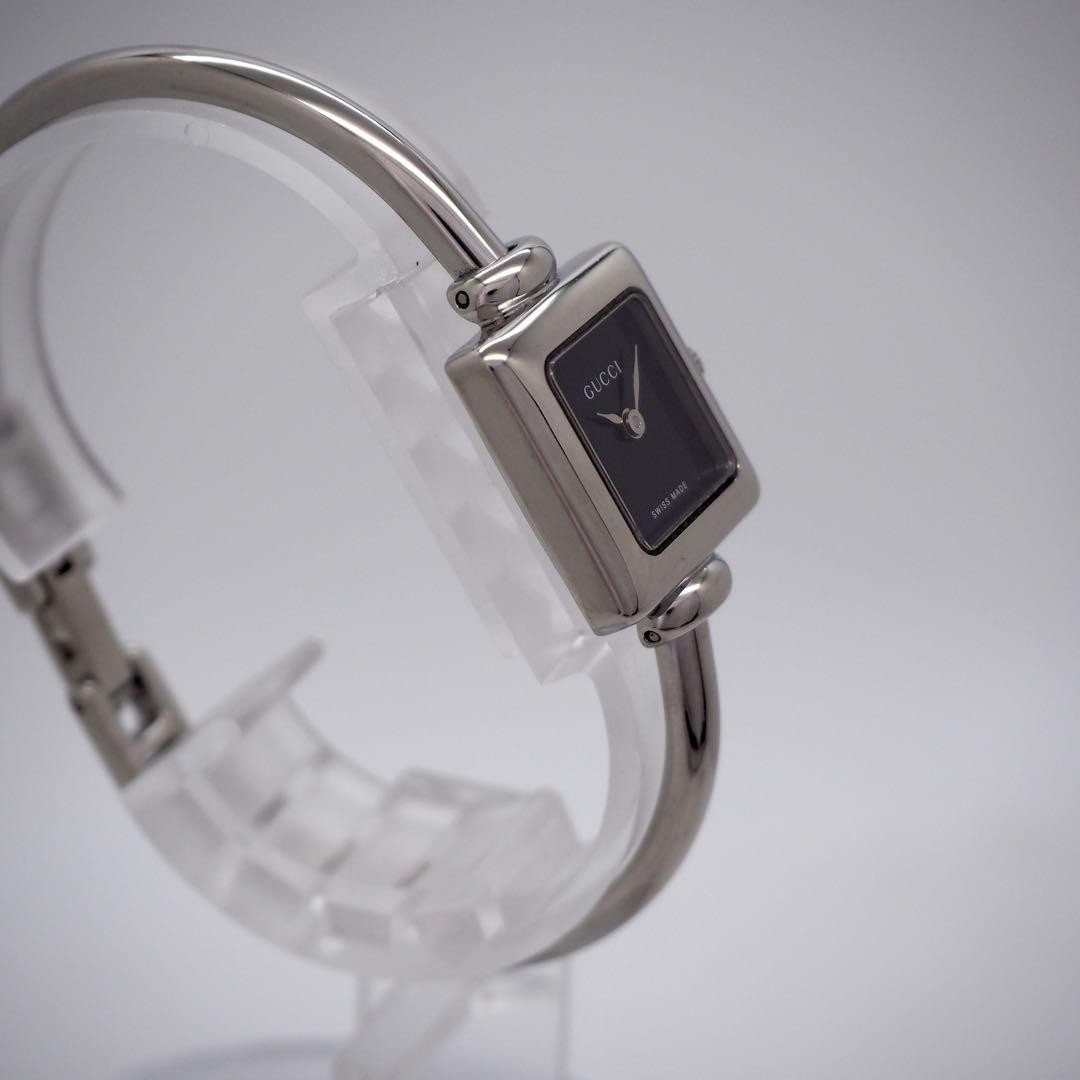 Gucci 1900L Square Ladies Quartz Watch Silver Black Japan 07908