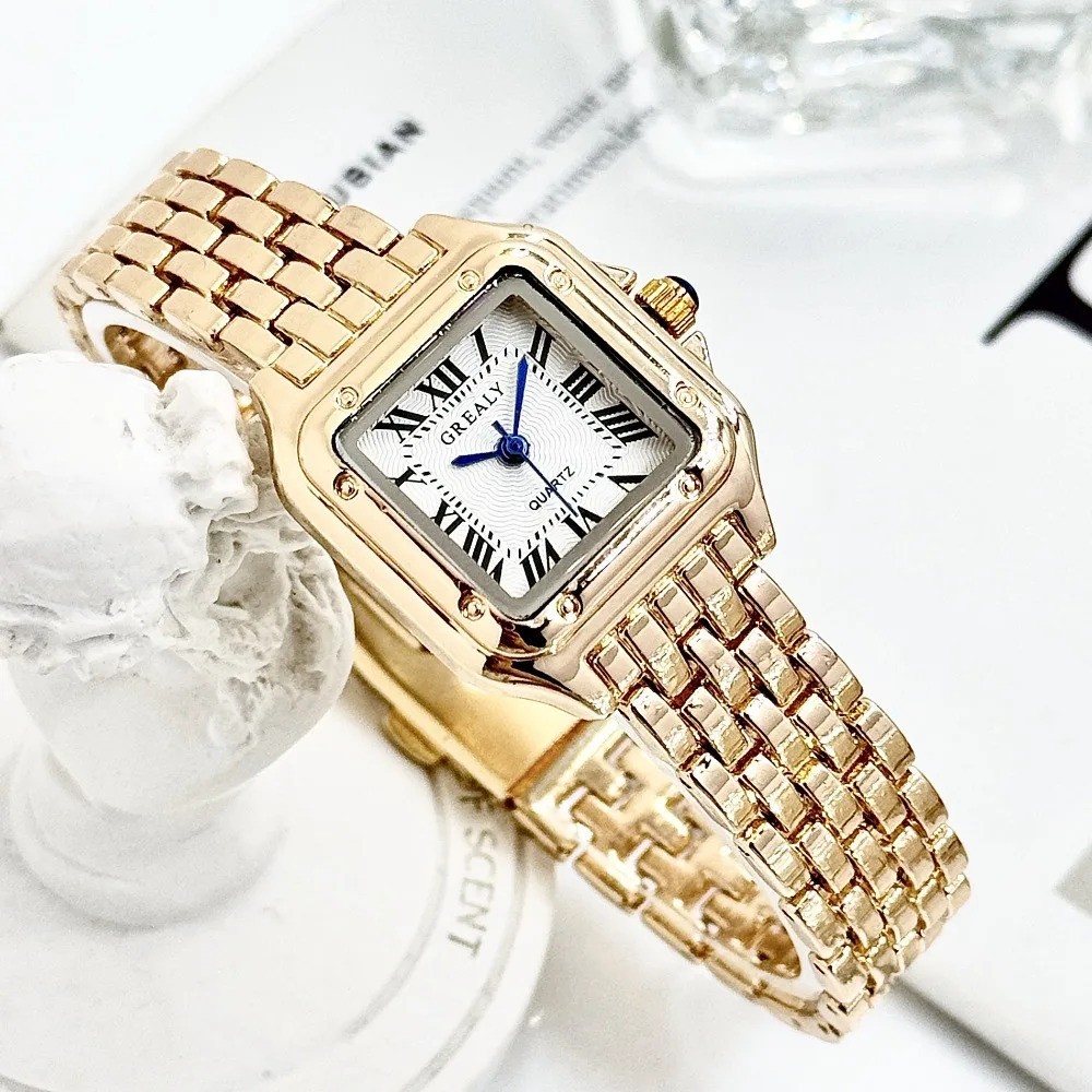 Classic Retro Square Waterproof Women’s Diamond-embedded Watch