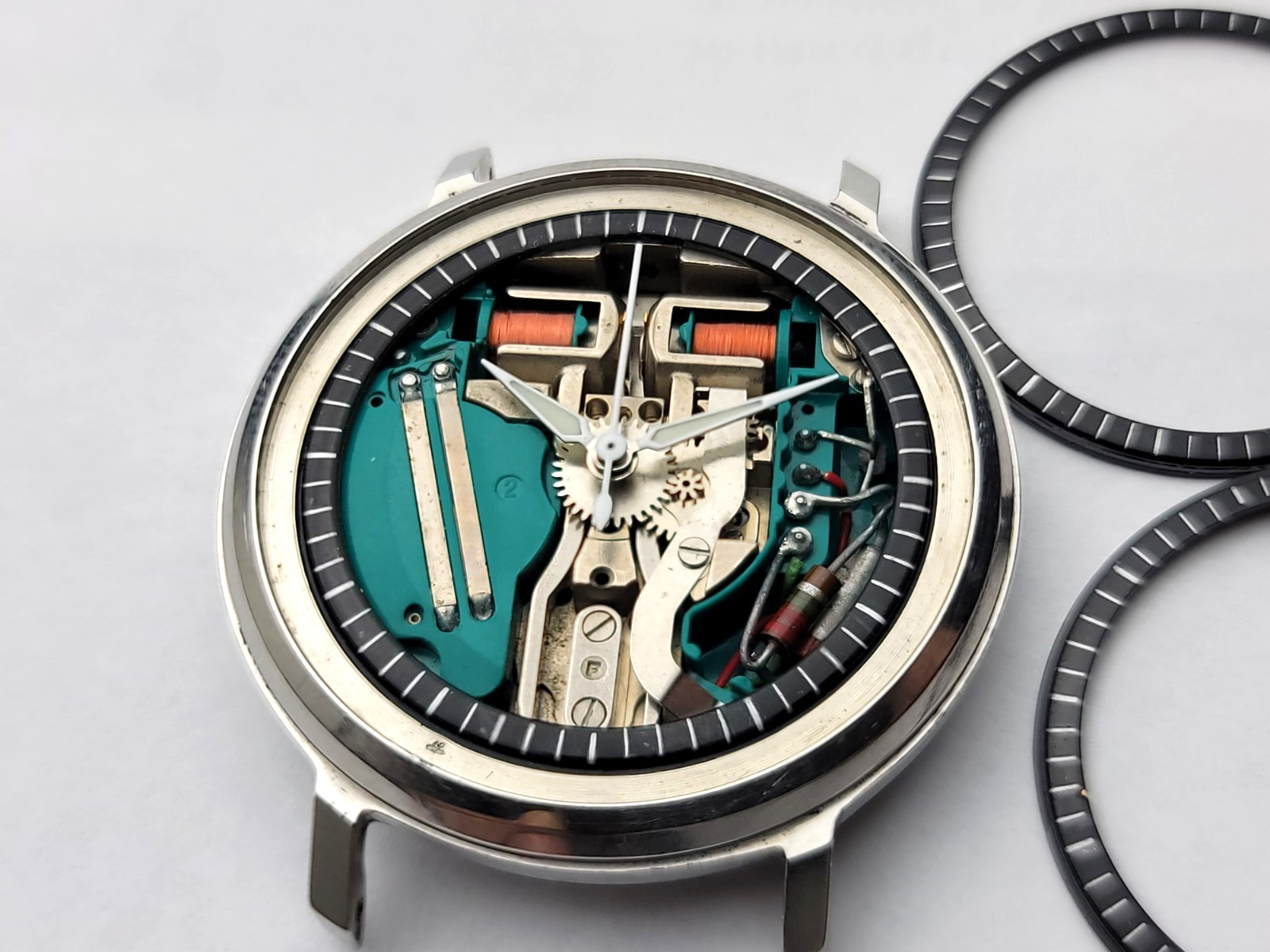 Black Chapter ring fit Accutron 214 for your Spaceview conversion. NO WATCH.