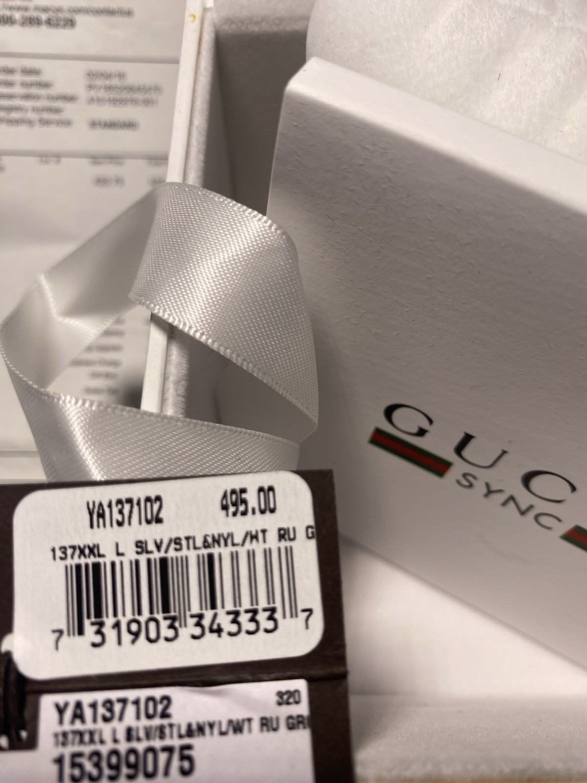 Gucci Sync 46mm Clear Transparent Nylon Case with White Rubber Straps