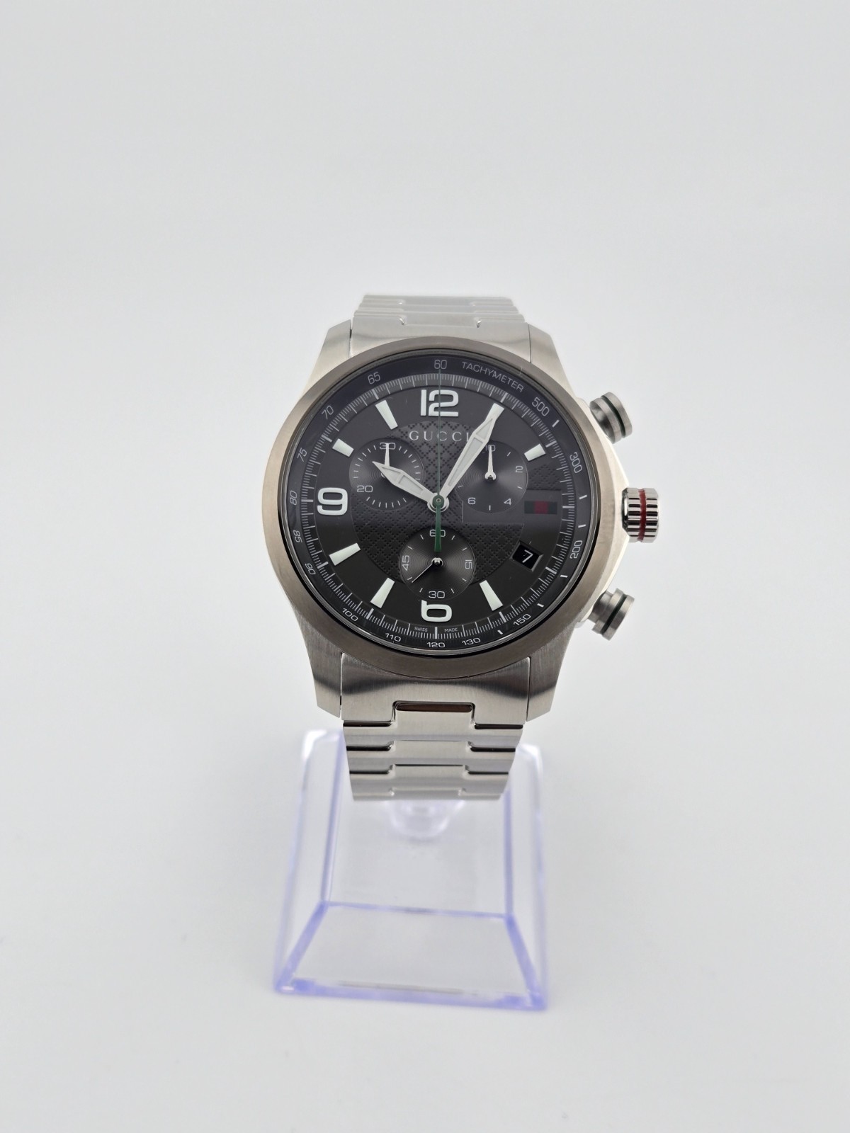 Gucci Men’s G-Timeless Gray Dial Stainless Steel Watch – YA126238 ($1190 MSRP)