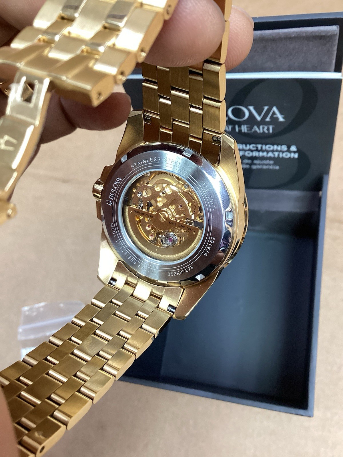 Bulova Men’s Sutton Chrono Automatic Gold-Tone Watch 43mm 97A162