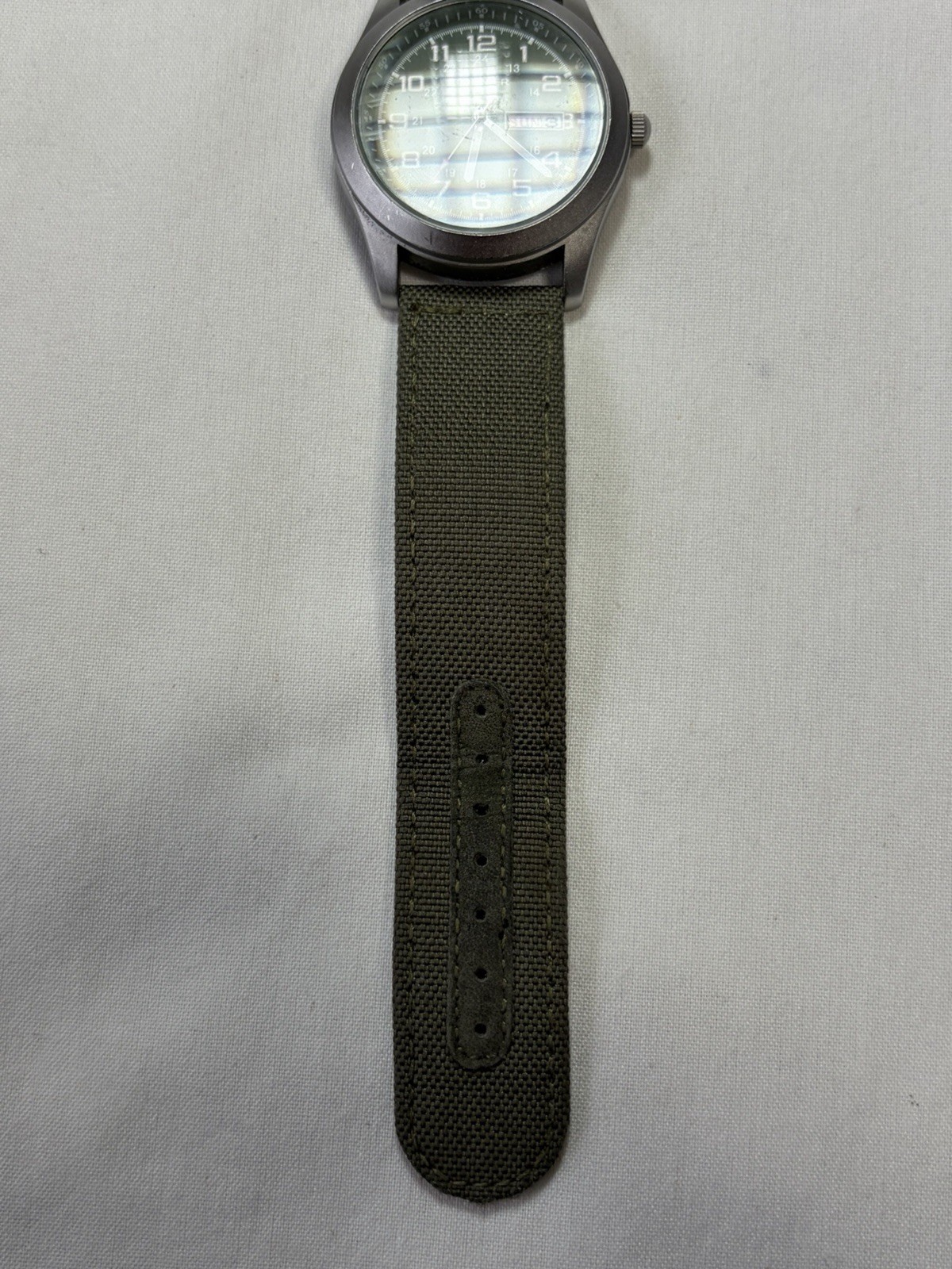 Tonnier FS-619 Quartz Field Watch Day Date 24hr Dial Japan Movt Nylon Strap