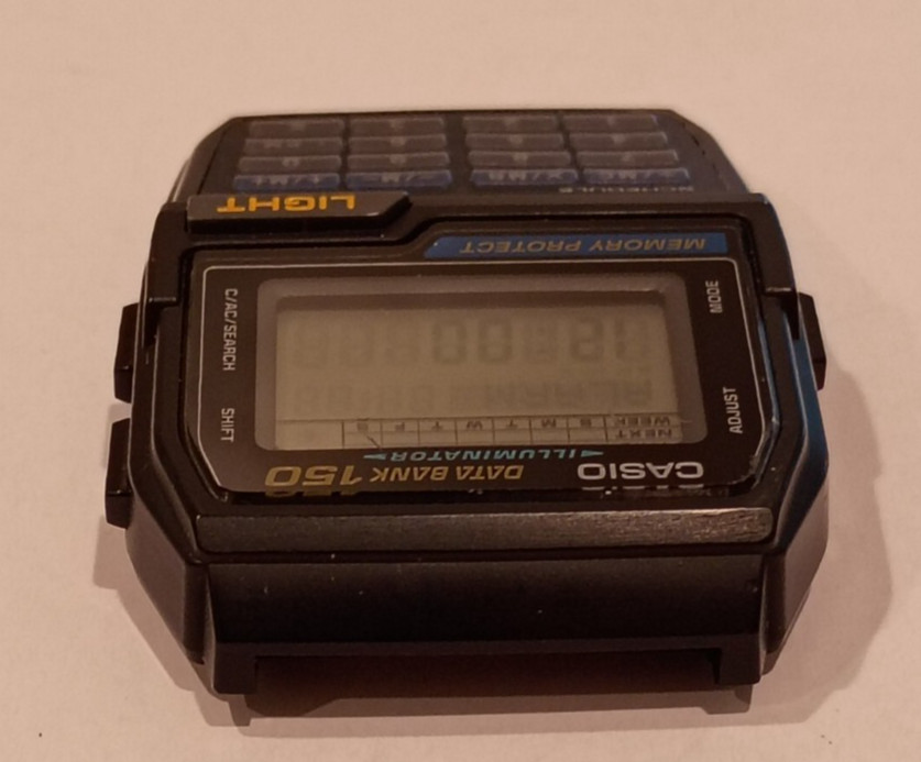 Vintage Casio Data Bank 150 Calculator Watch DBC-150 (1477) Watch Face No Straps