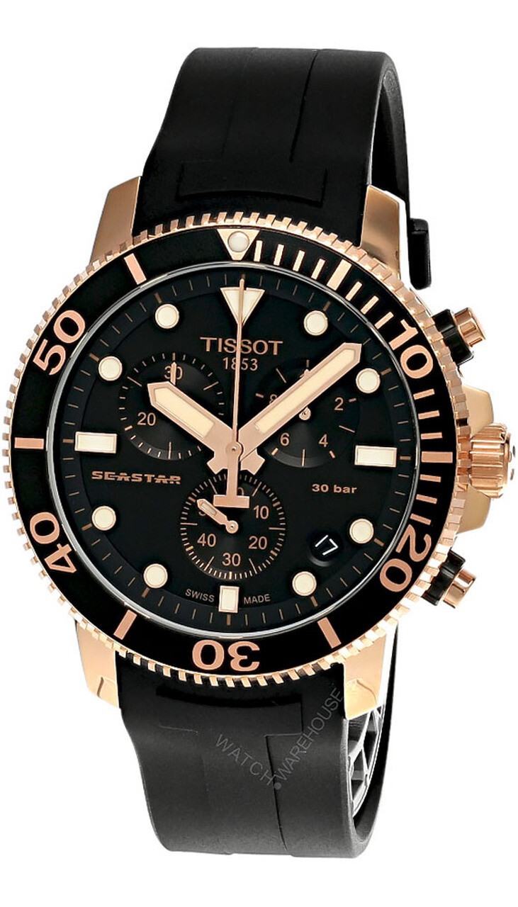 TISSOT SEASTAR 1000 QTZ CHRONO 45.5MM BLACK DIAL MEN’S WATCH T120.417.37.051.00